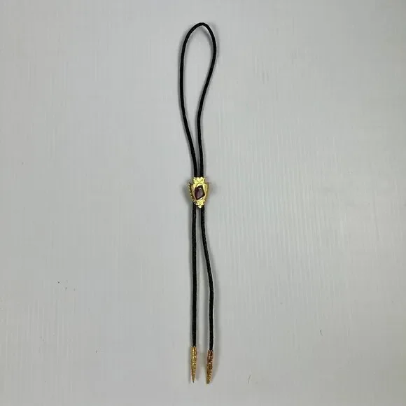 Gold Tone Southwestern Arrowhead Bolo with Beautiful Stone VINTAGE - Picture 2 of 7
